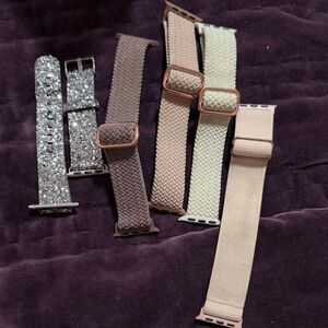 Stylish Smartwatch Band Set - Silver, Brown, Cream